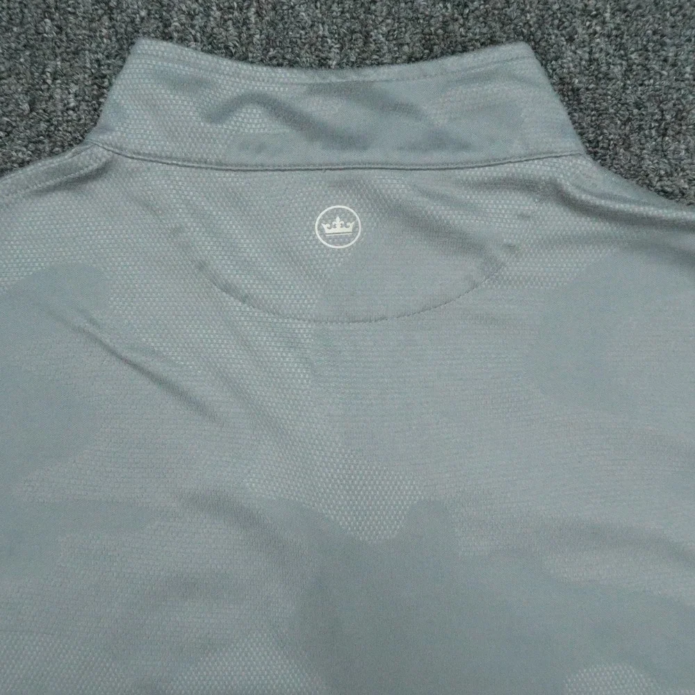 Peter Millar Pullover Mens Large Gray Perth Camo Jacquard Performance 1/4 Zip